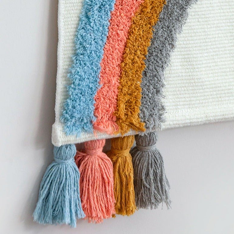Rainbow Diamond Macrame Wall Art