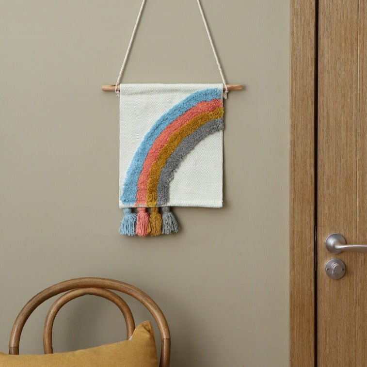 Rainbow Diamond Macrame Wall Art