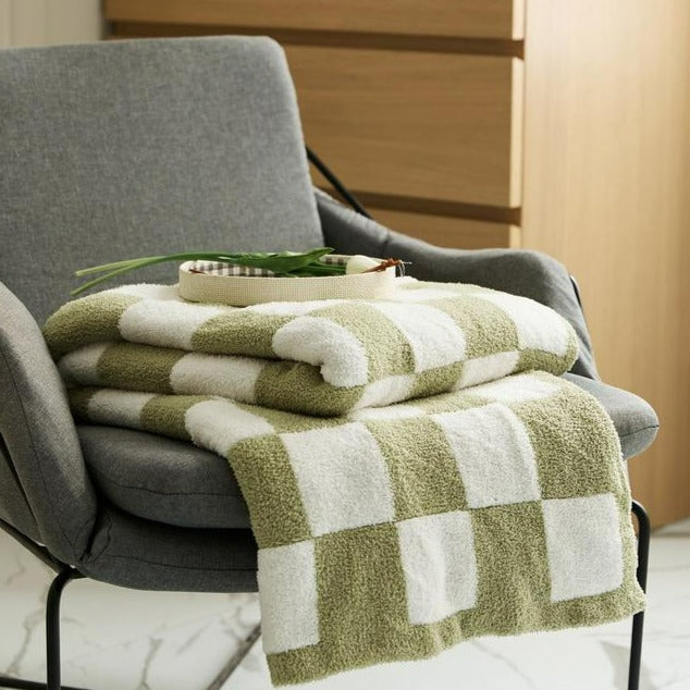 Retro Checkerboard Plus Soft Blanket - FINAL SALE