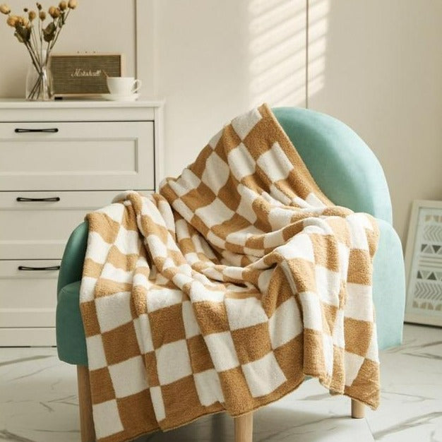 Retro Checkerboard Plus Soft Blanket