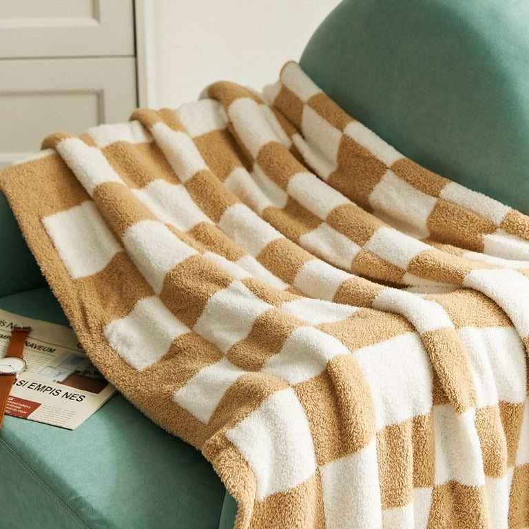 Retro Checkerboard Plus Soft Blanket - FINAL SALE