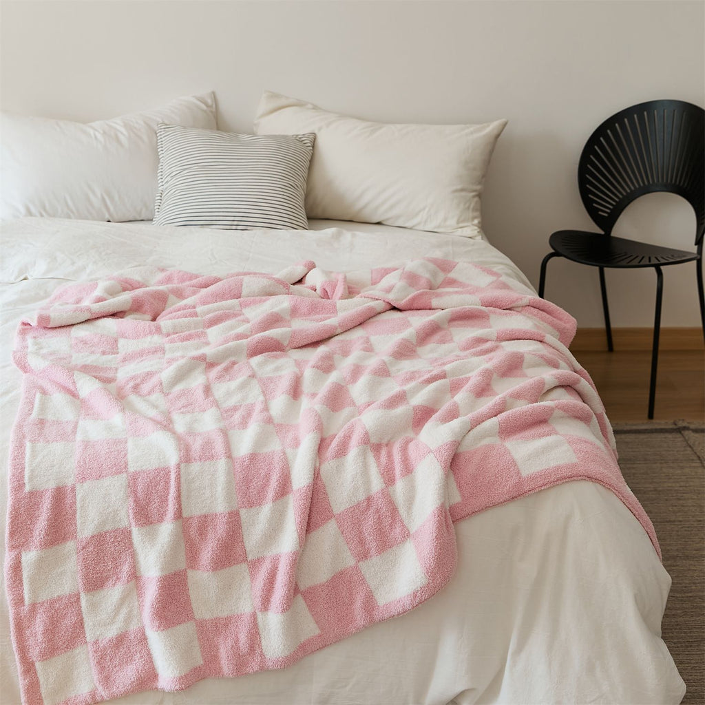 Retro Checkerboard Plus Soft Blanket - FINAL SALE
