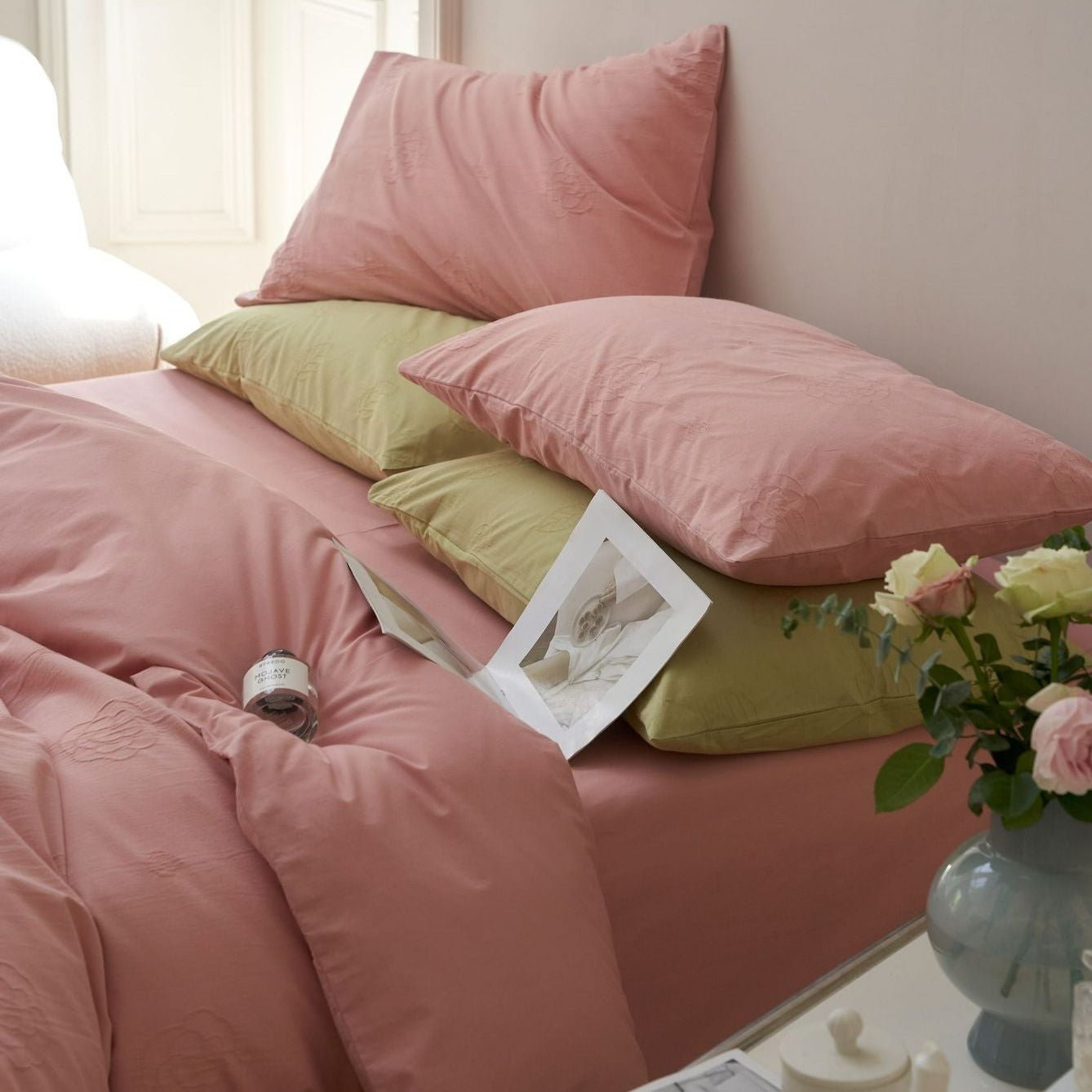 Rose Textured Bedding Set