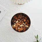 Round Stainless Tray with Solid Wood Base