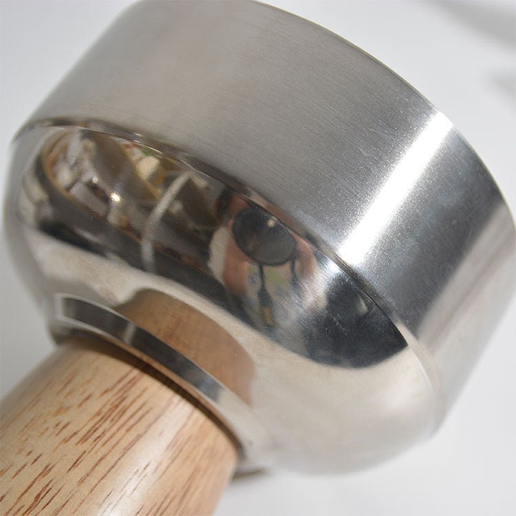 Round Stainless Tray with Solid Wood Base