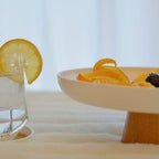 Round Tray with Solid Wood Base
