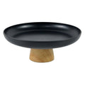 Round Tray with Solid Wood Base