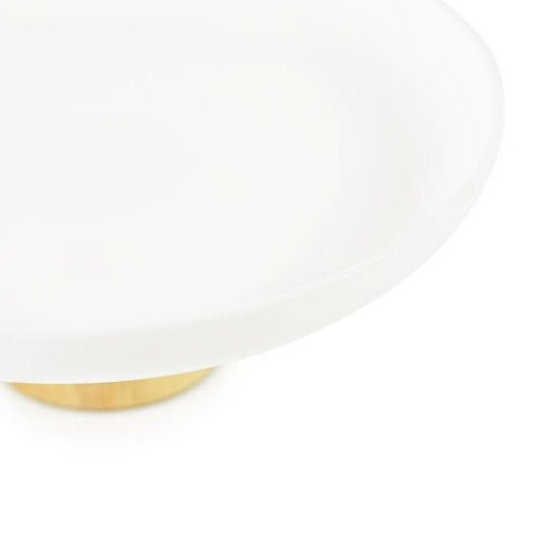 Round Tray with Solid Wood Base