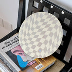 Round Wavy Checkerboard Mirror Acrylic Tray