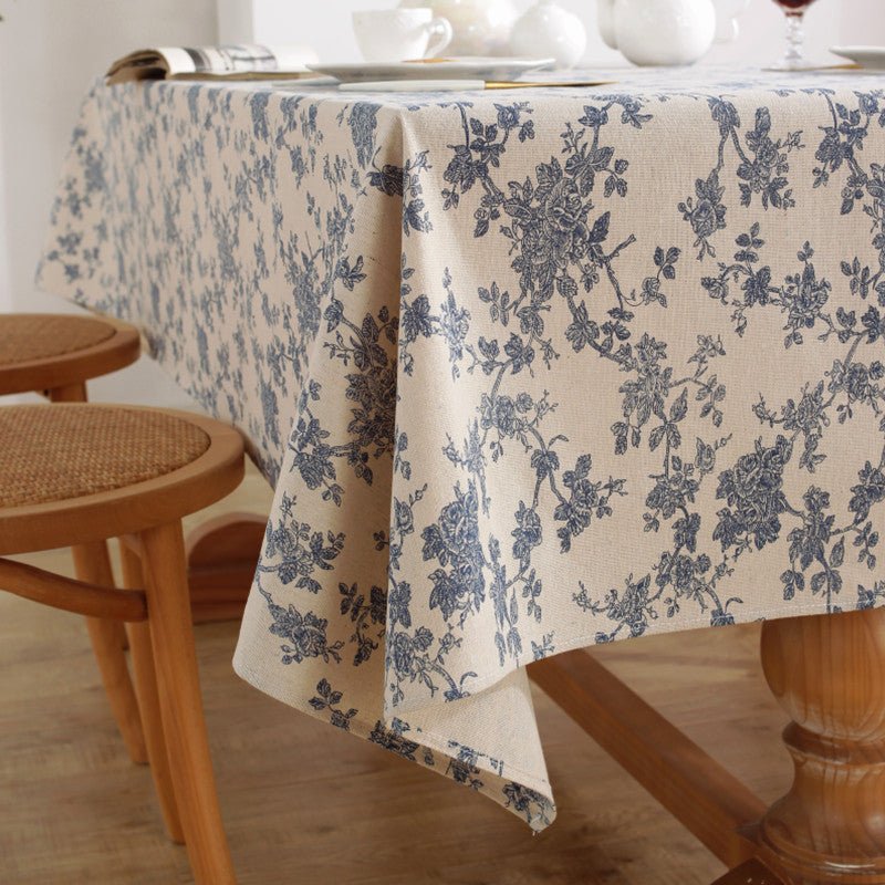 Royal Blue Tapestry Frill Table Cloth