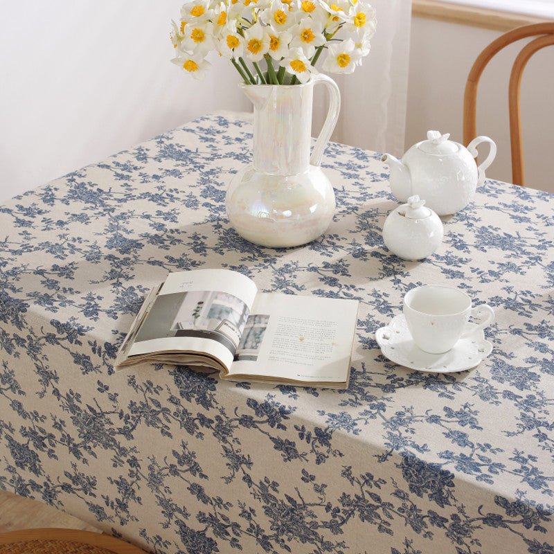 Royal Blue Tapestry Frill Table Cloth
