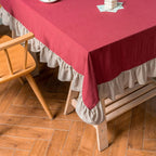 Royal Red Frill Table Cloth