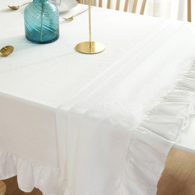 Royal Wintertime White Tiered Table Cloth