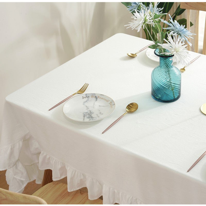 Royal Wintertime White Tiered Table Cloth