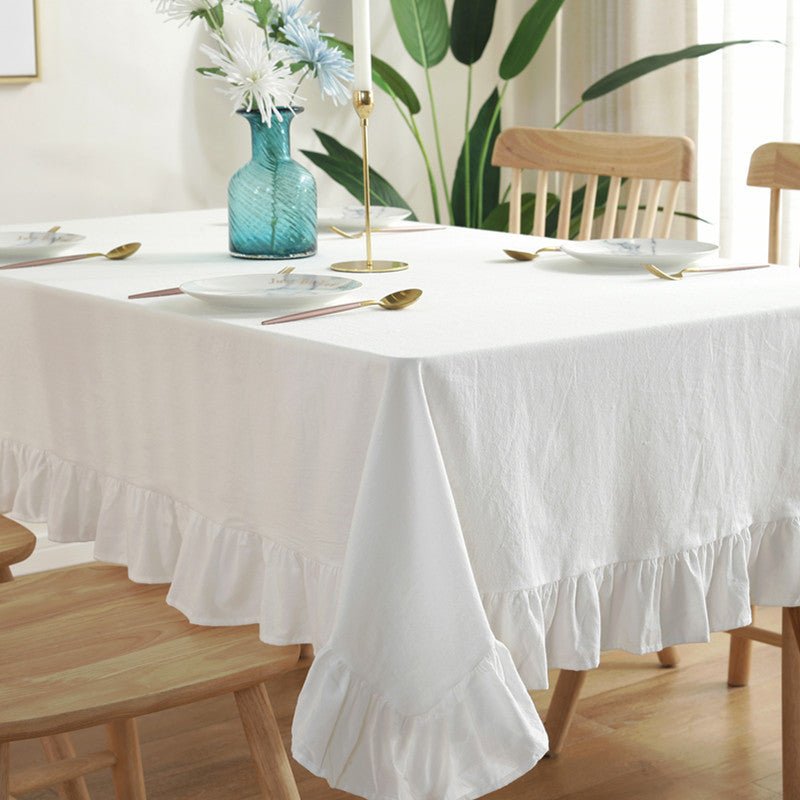 Royal Wintertime White Tiered Table Cloth