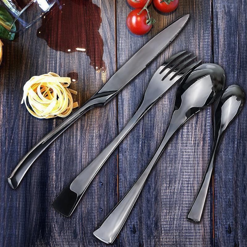 Jet Black Stainless Steel Cutlery Set