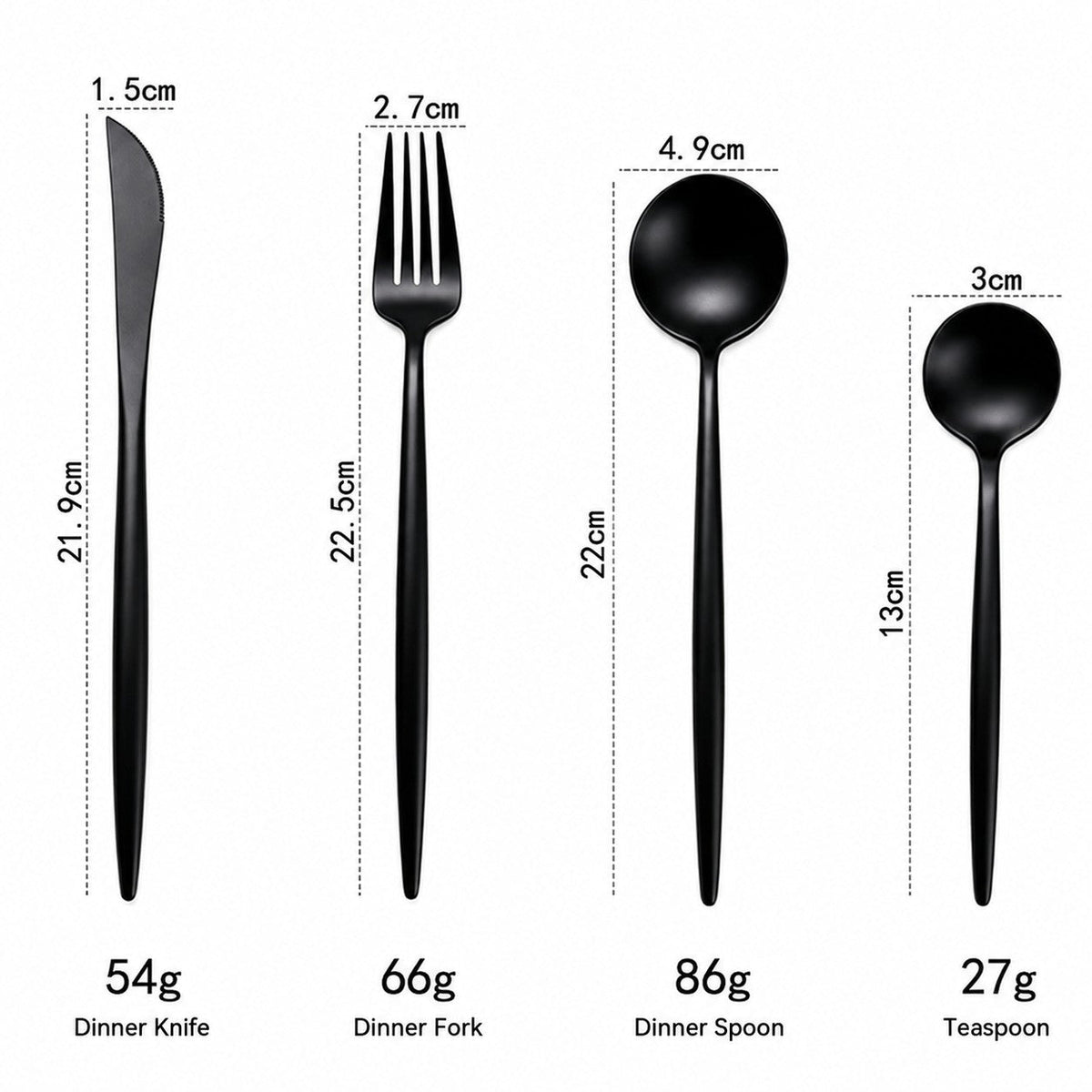Arya Black Stainless Steel Cutlery Set