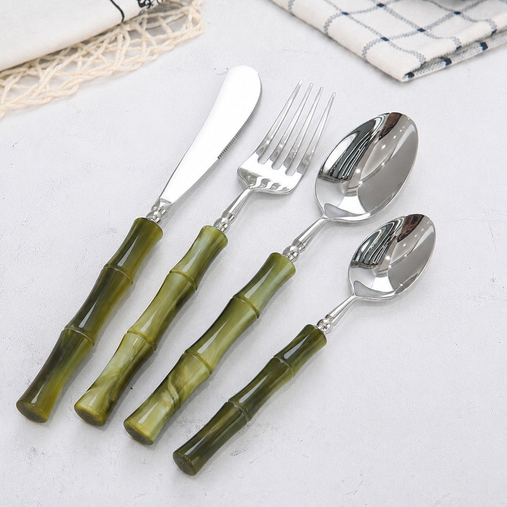 Zen Bamboo Handle Stainless Steel Cutlery Set