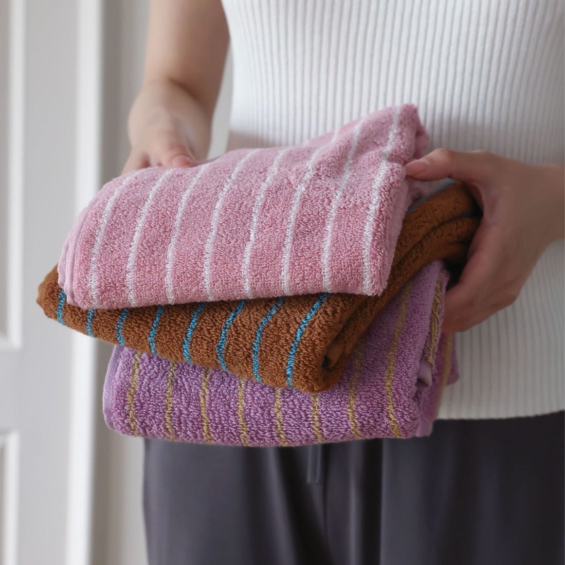 Simple Striped Bath Towel