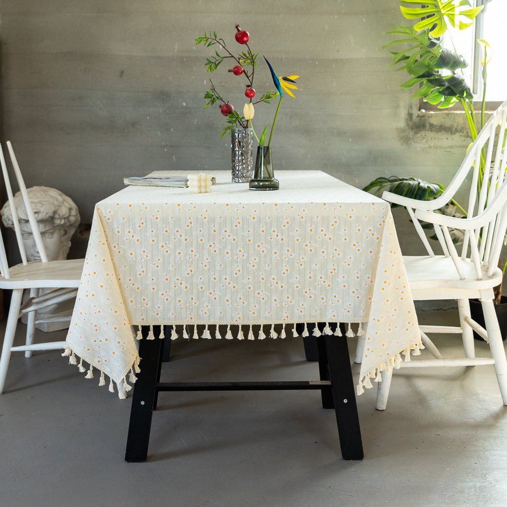 Daisy Tassel Table Cloth - FINAL SALE