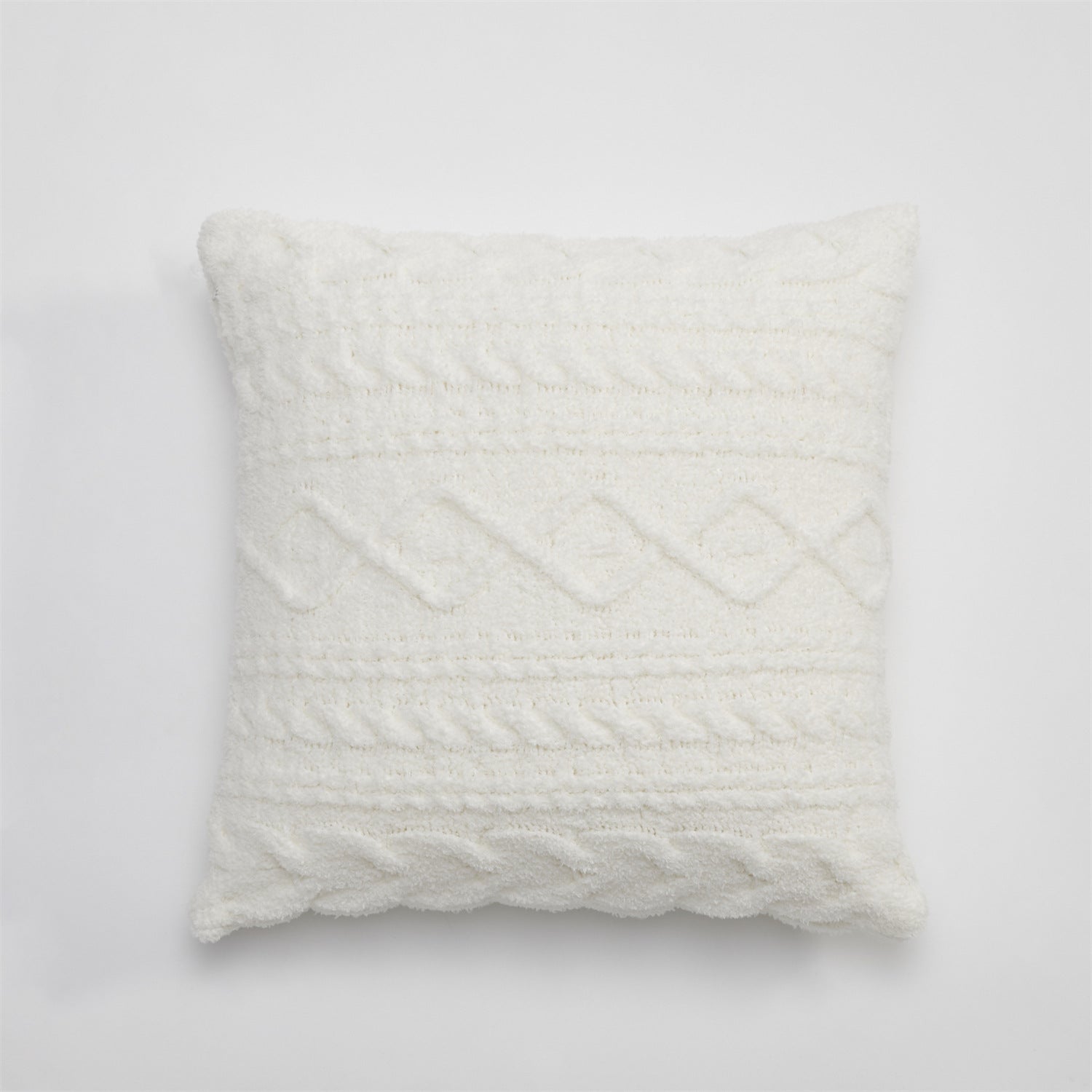Snow White Cable Knit Cushion