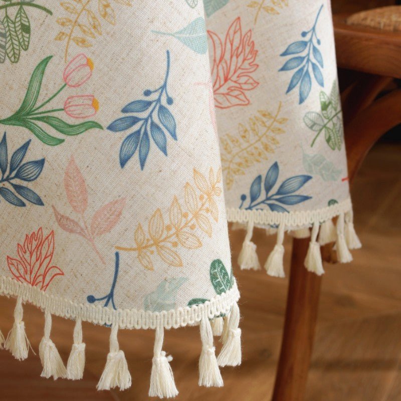 Spring Day Tassel Table Cloth