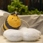Springtime Flower and Bee Boucle Cushion Collection