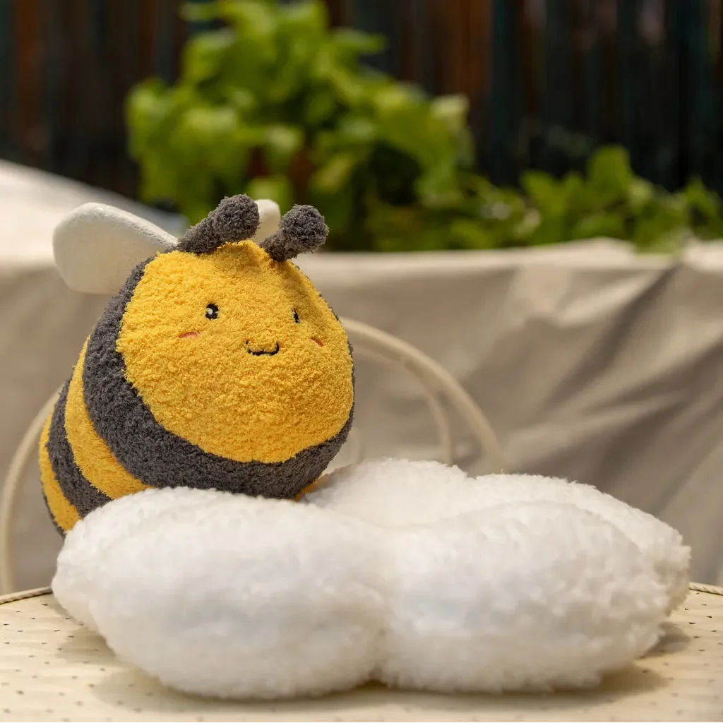 Springtime Flower and Bee Boucle Cushion Collection