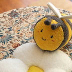 Springtime Flower and Bee Boucle Cushion Collection