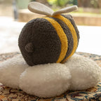 Springtime Flower and Bee Boucle Cushion Collection
