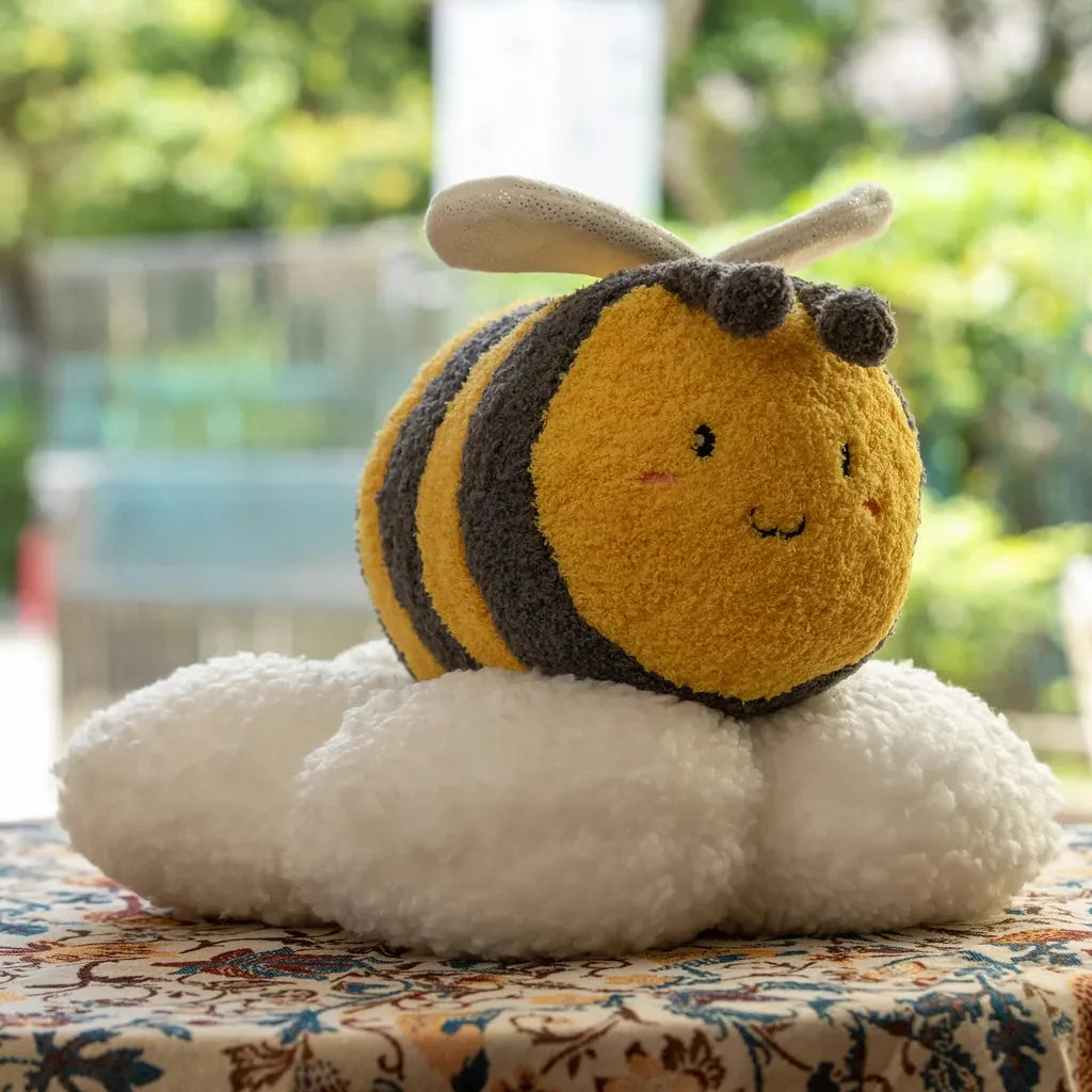 Springtime Flower and Bee Boucle Cushion Collection