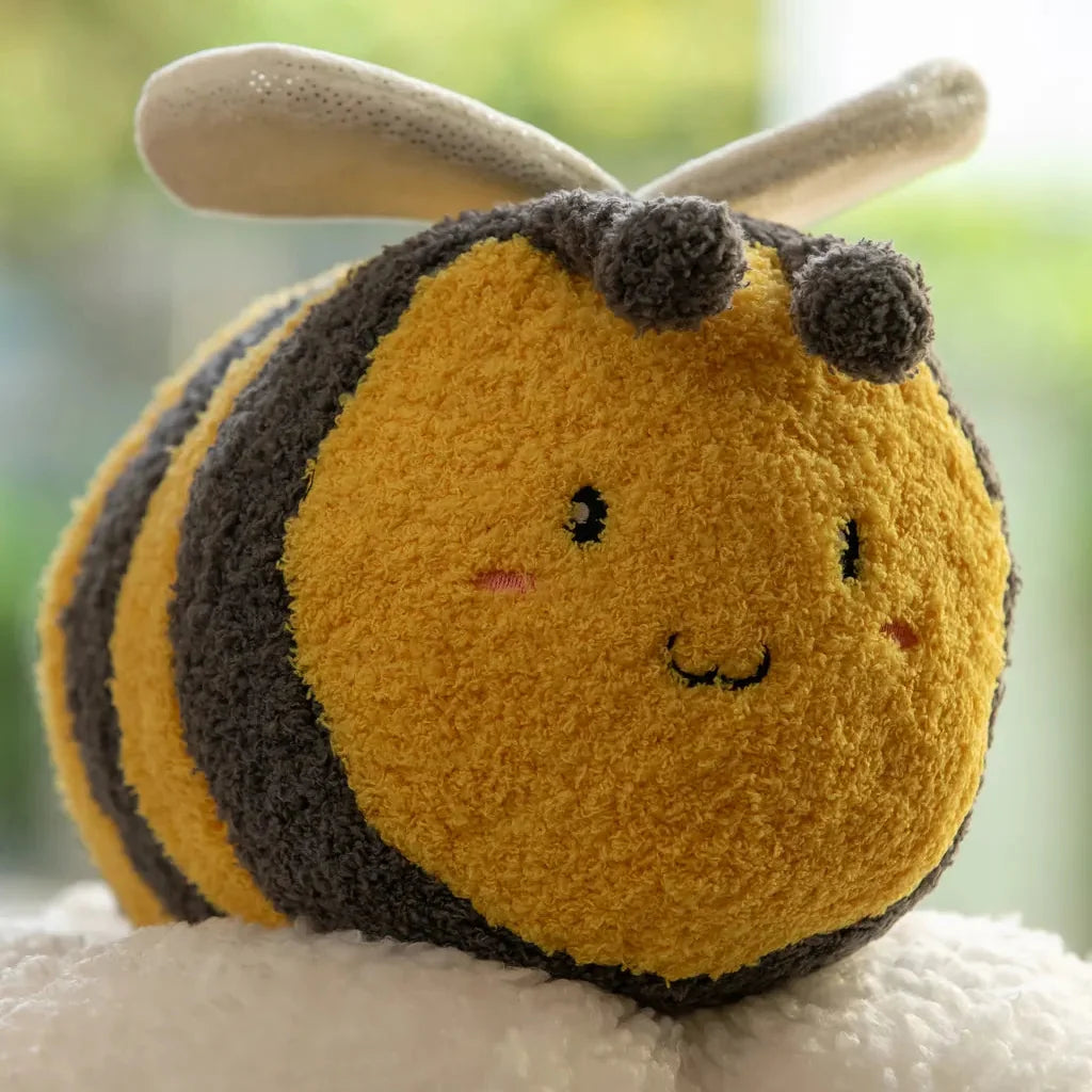 Springtime Flower and Bee Boucle Cushion - FINAL SALE
