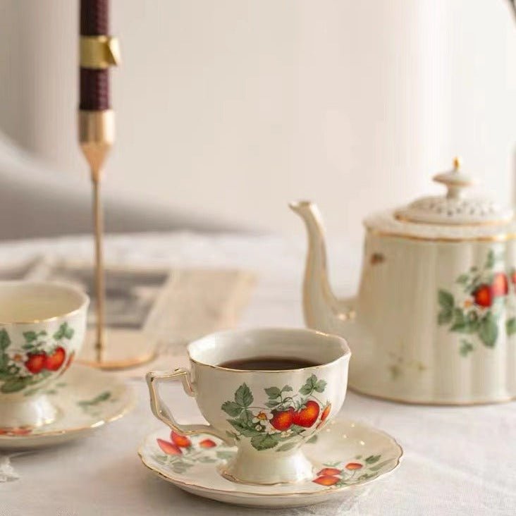 Strawberries Tea Cup & Pot