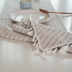 Striped Tassel Table Runner