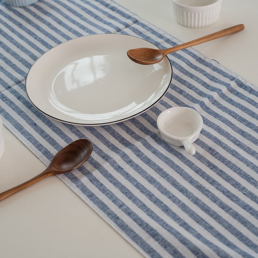 Striped Tassel Table Runner