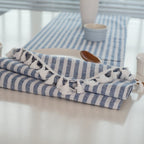 Striped Tassel Table Runner