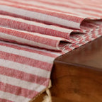 Striped Tassel Table Runner