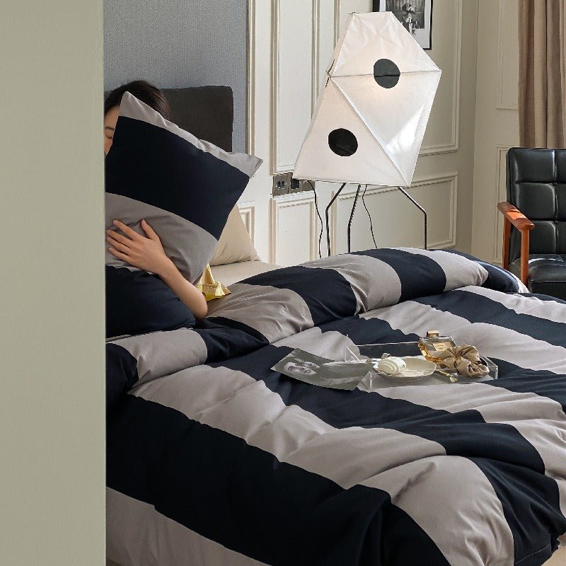 Summer Love Striped Bedding Quilt Cover Set - FINAL SALE