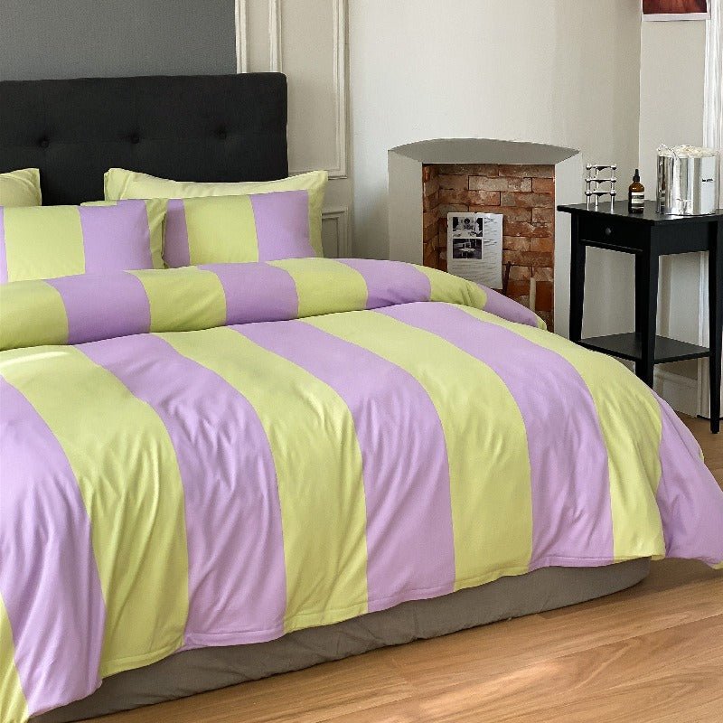 Summer Love Striped Bedding Quilt Cover Set - FINAL SALE