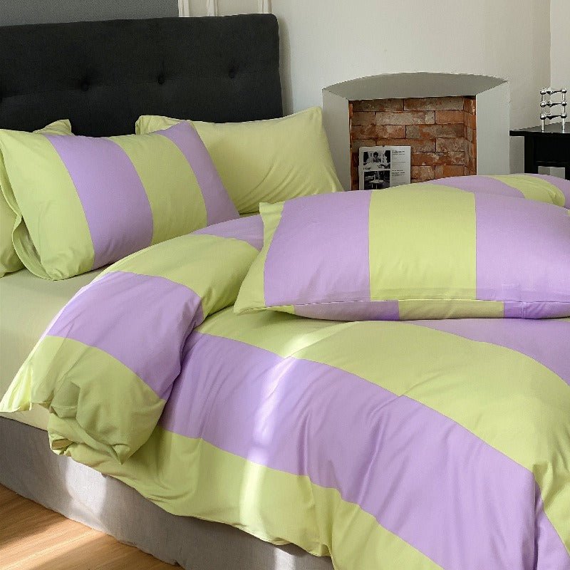 Summer Love Striped Bedding Quilt Cover Set - FINAL SALE