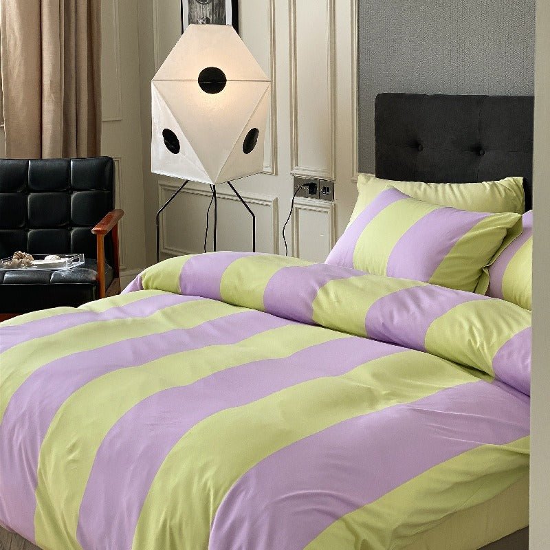 Summer Love Striped Bedding Quilt Cover Set - FINAL SALE