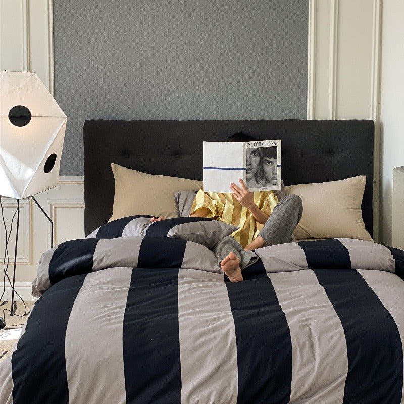 Summer Love Striped Bedding Quilt Cover Set