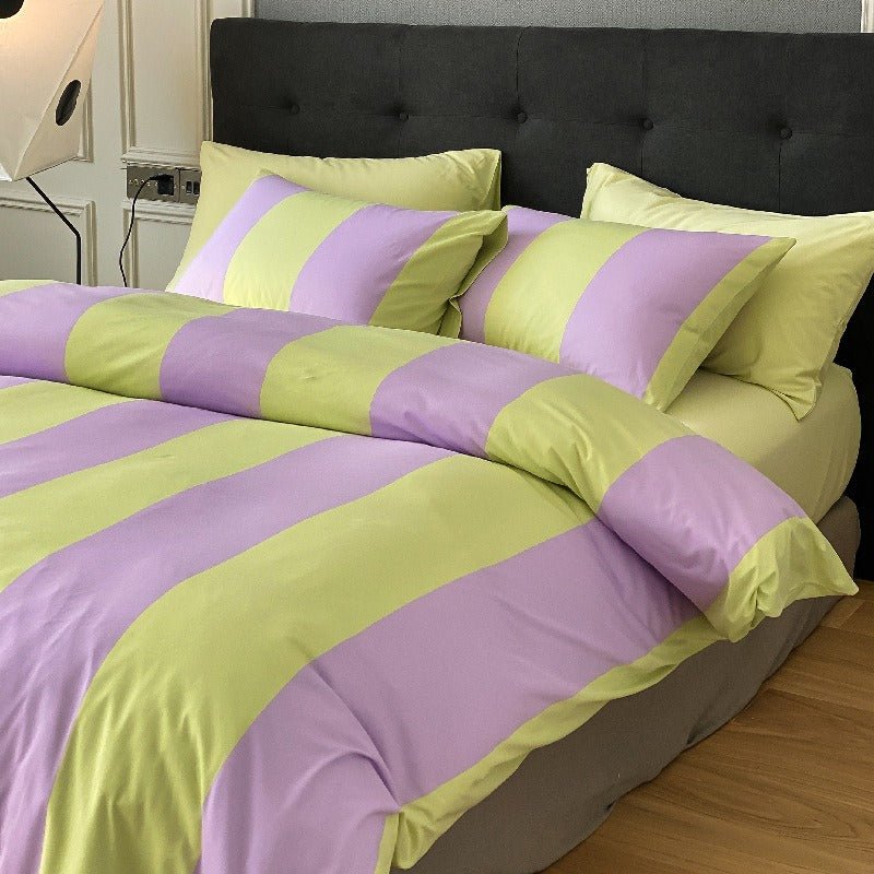 Summer Love Striped Bedding Quilt Cover Set - FINAL SALE