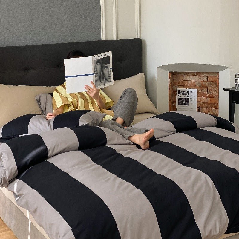 Summer Love Striped Bedding Quilt Cover Set - FINAL SALE