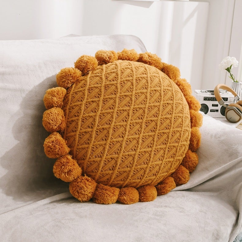 Sunflower Pom Pom Cushions - FINAL SALE