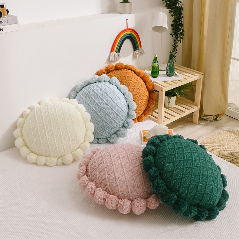 Sunflower Pom Pom Cushions - FINAL SALE