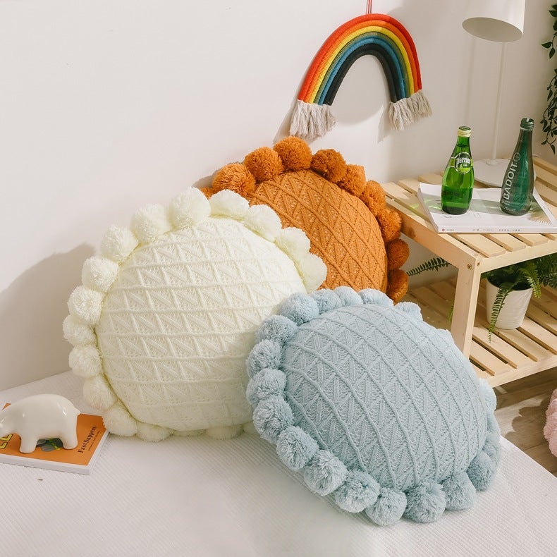 Sunflower Pom Pom Cushions - FINAL SALE