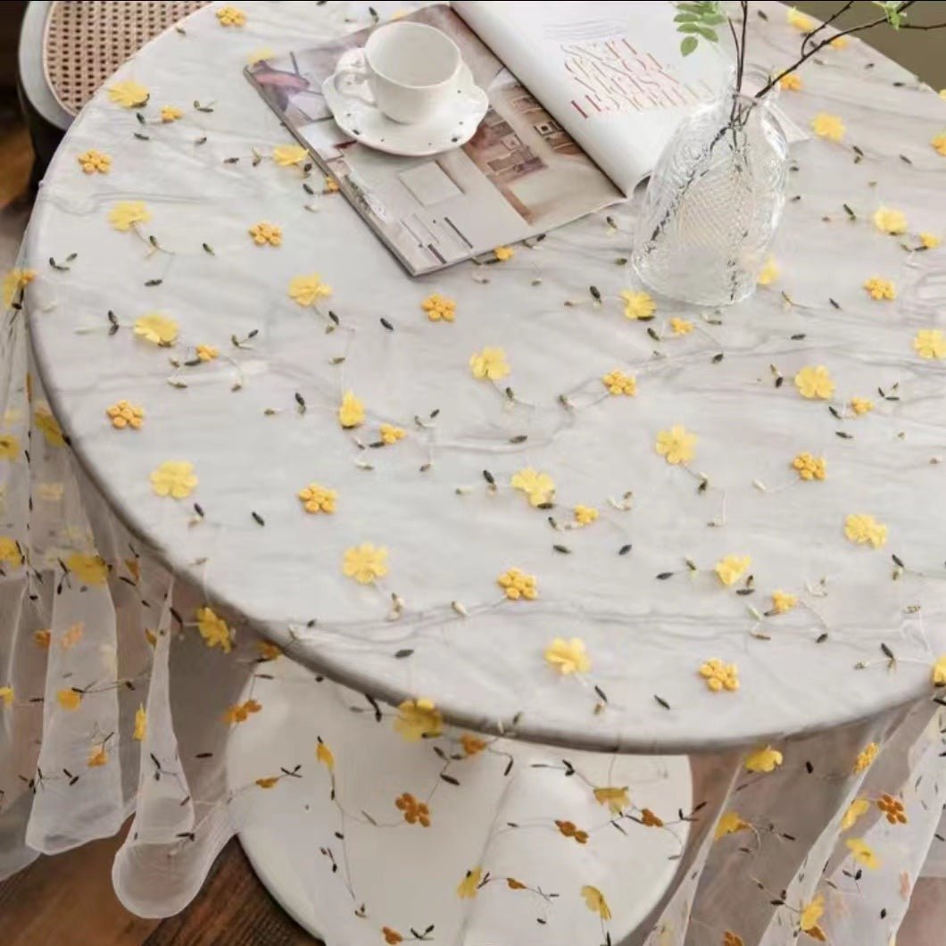 Sweeter Things Embroidered Lace Table Cloth