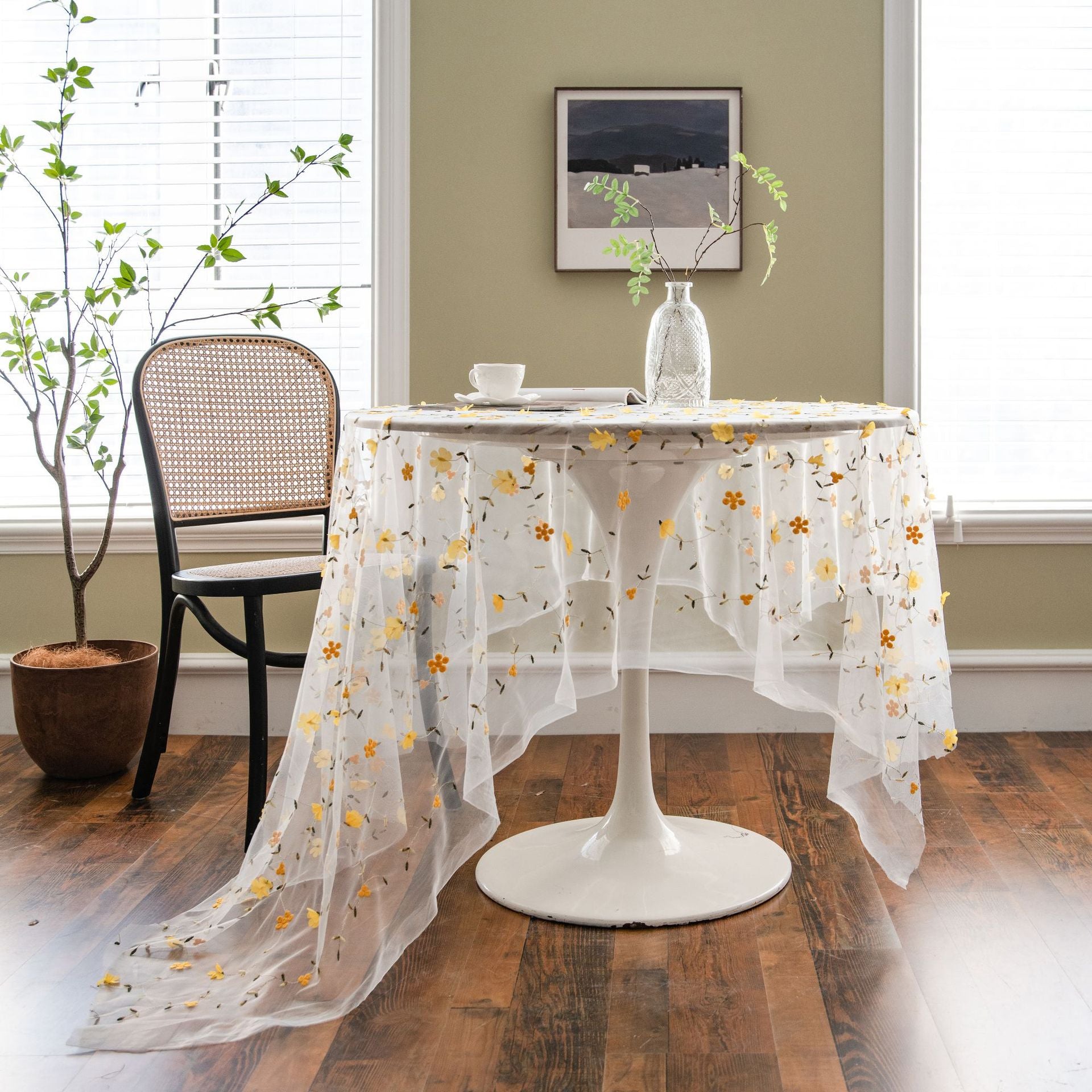 Sweeter Things Embroidered Lace Table Cloth