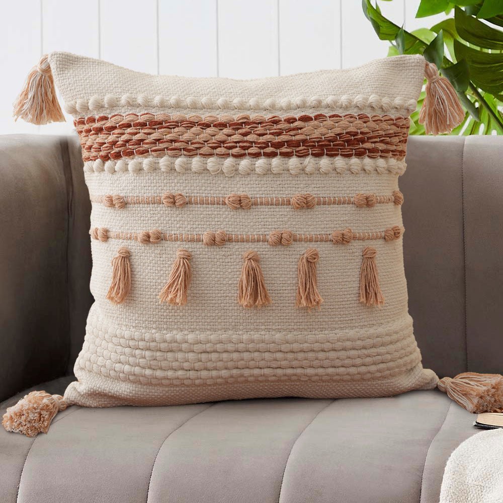 Tassel Embroidered Cushion